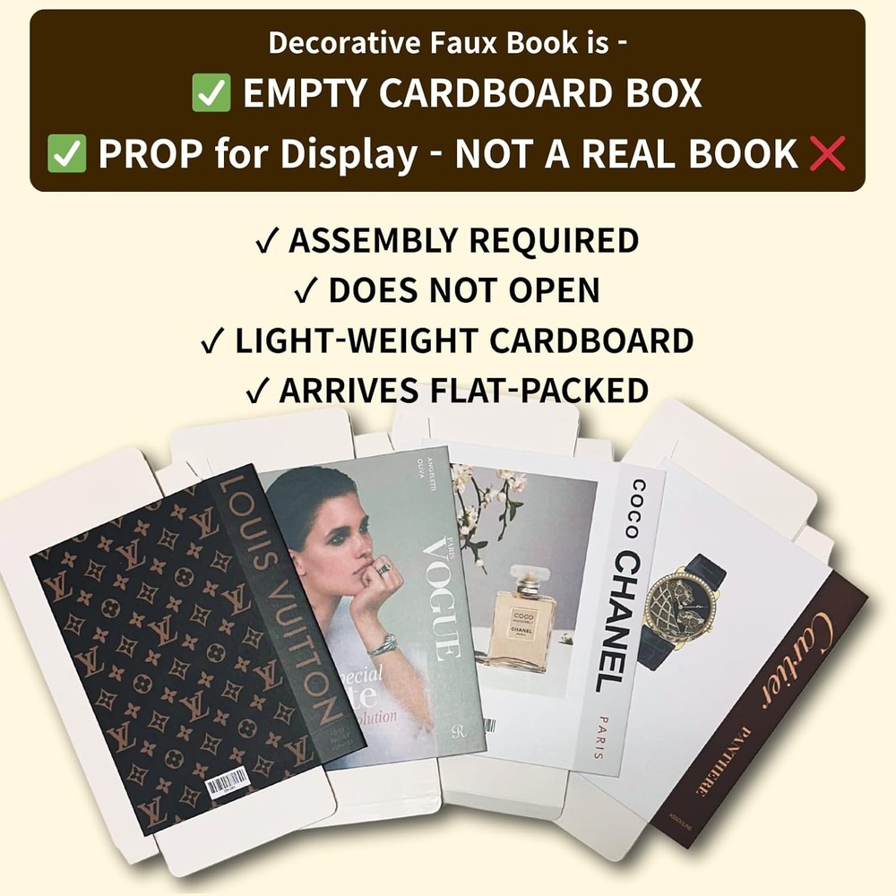 Decorative Faux Book Box Set Coffee Table Decor