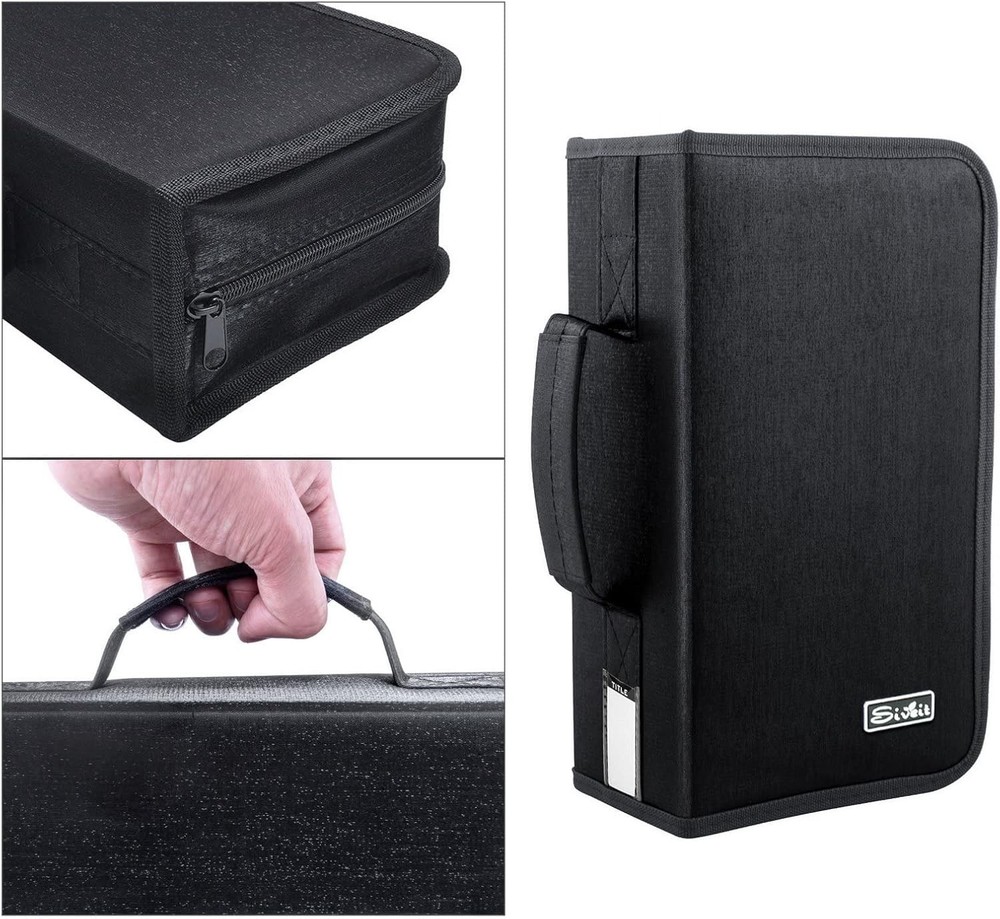 DVD Case Holder, CD/DVD Wallet Binder Holder 160 Capacity CD Black