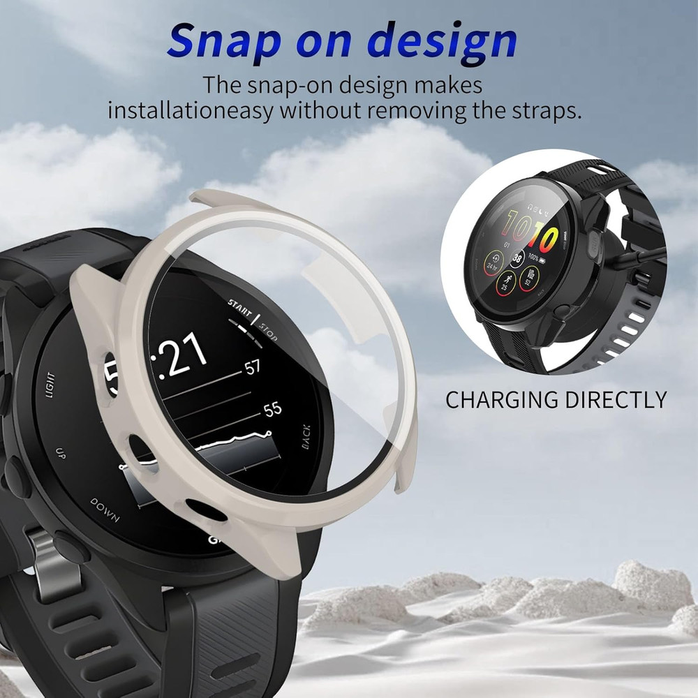 2 Pack for Garmin Forerunner 165 &165 Music Screen Protector Case [Full Coverage