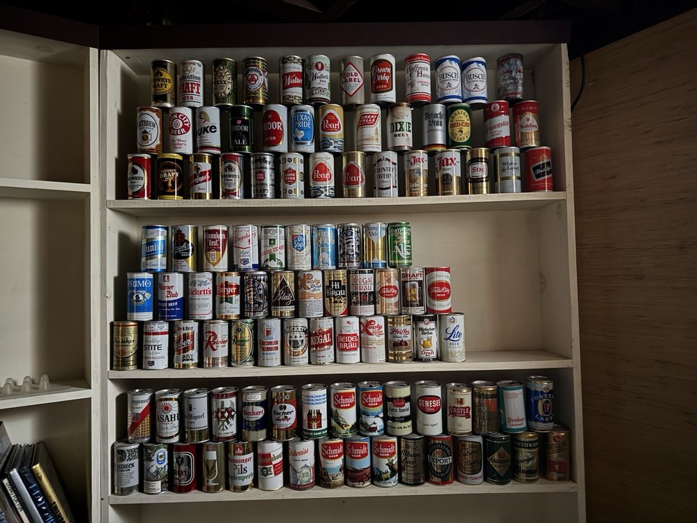 Vintage beer can collection