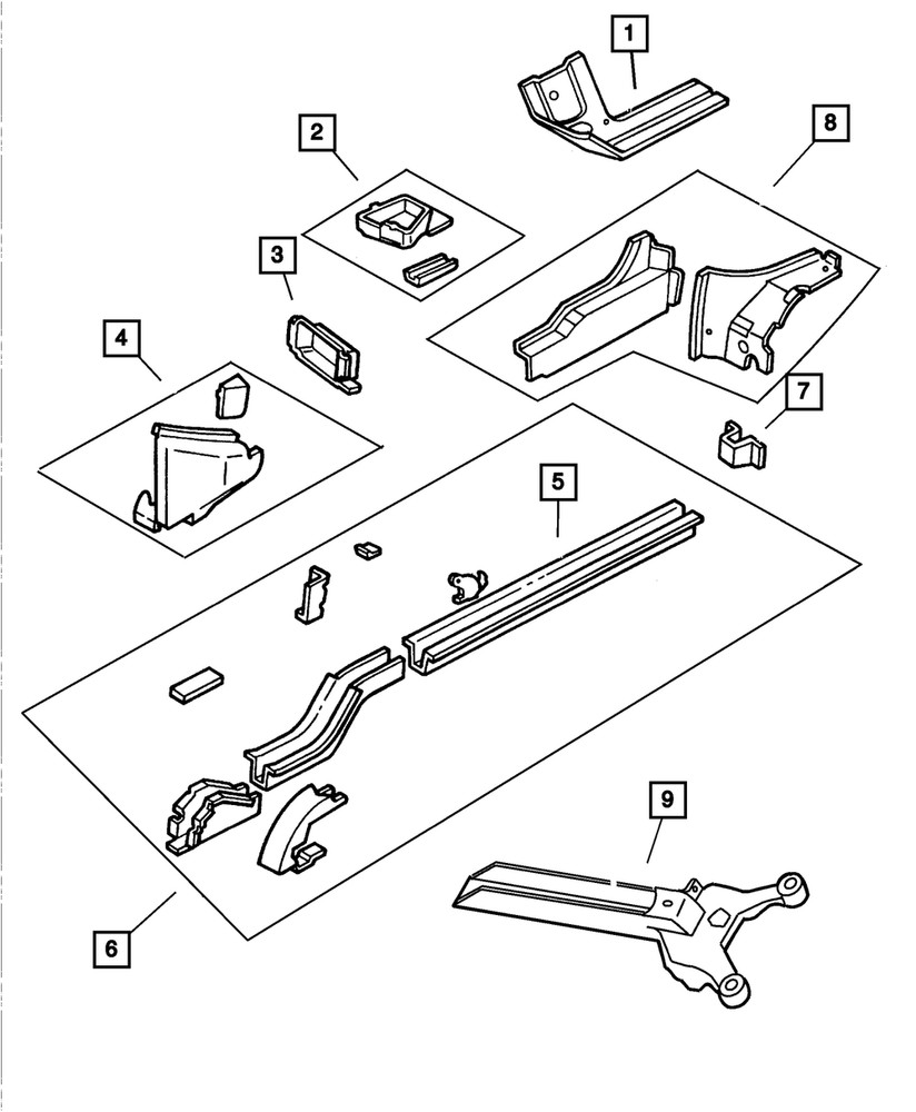 Genuine Mopar Rear Rail Left 4580303