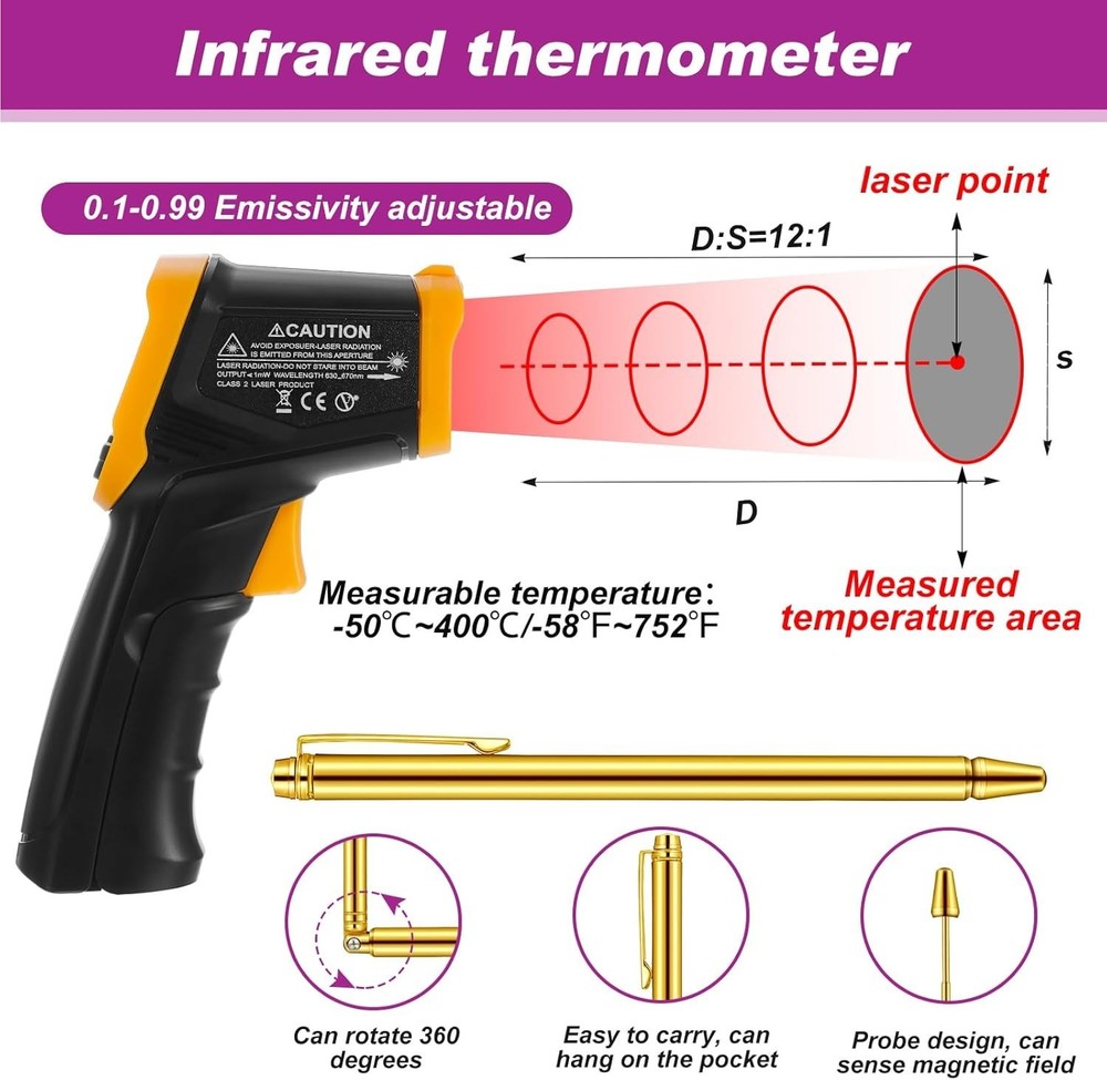 Paranormal Investigation Kit - UV Flashlight, Thermometer