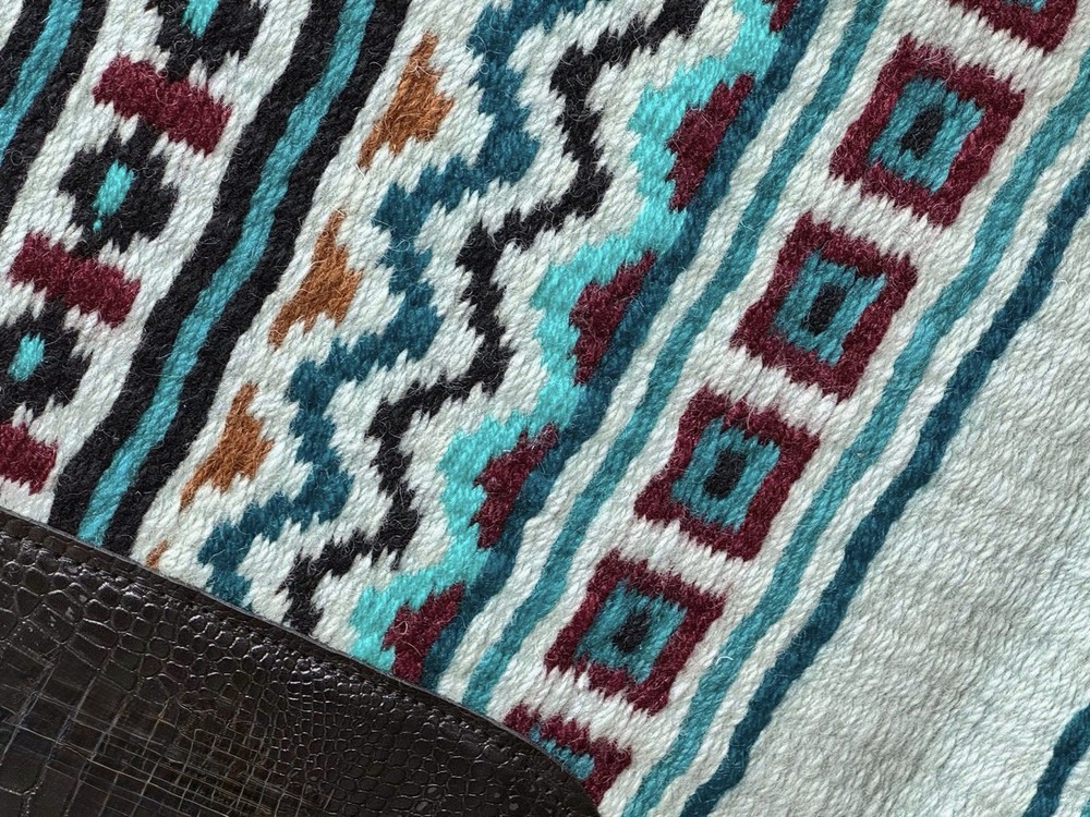 Multi With Black&white western Show wool saddle blanket Oversized 34*42