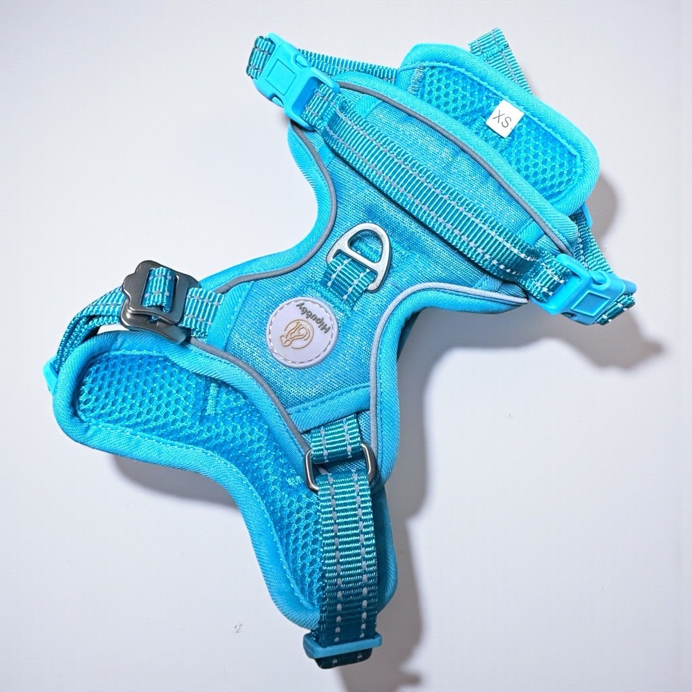 Hipubby XS Dog Harness Light Blue No Pull Soft Vest Reflective Adjustable