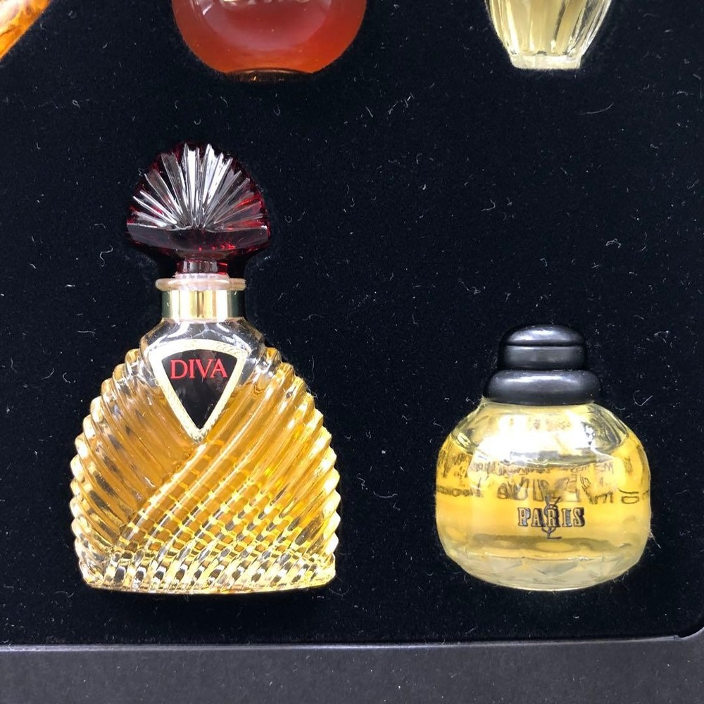 Miniature Perfume Bottles Collection Empty Bottles & Boxes Set Vtg Display Only