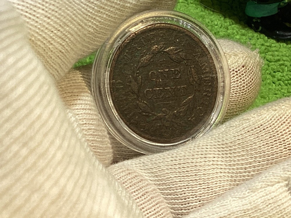 1837 “ THE YOUNG HEAD” LARGE CENT in AIRTIGHT