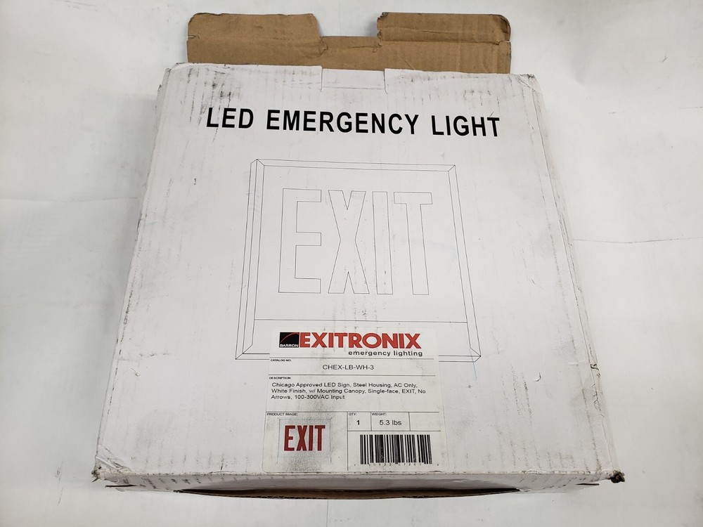 Exitronix CHEX-LB-WH-3 LED Emergency Exit Sign AC Only