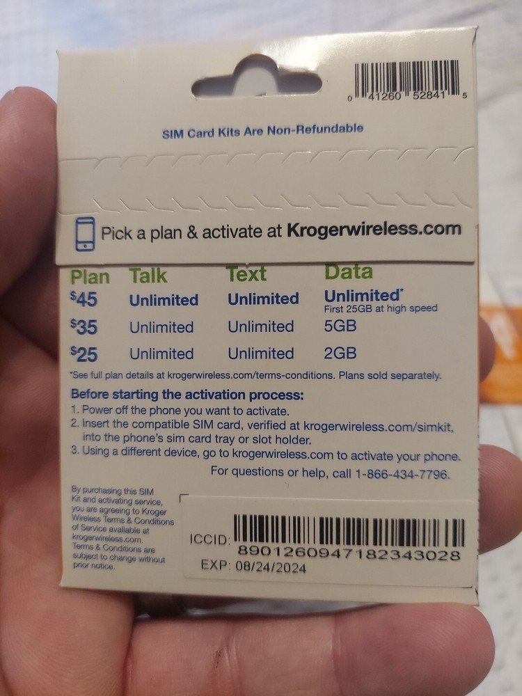 7 Kroger Wireless BYOP SIM Cards