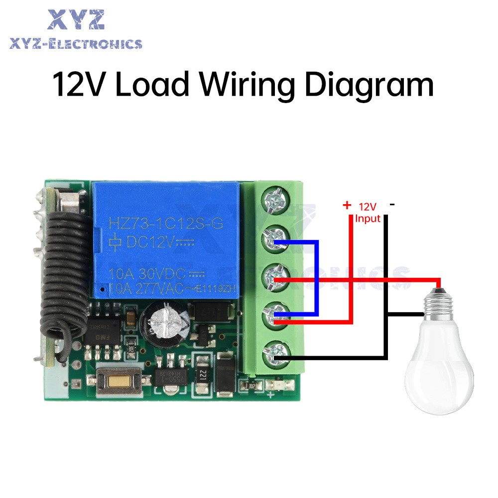 433Mhz Universal Wireless Remote Control Switch DC 12V Receiver Transmitter Set
