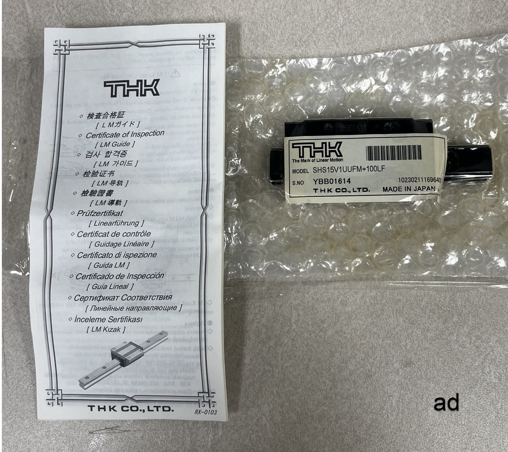 THK SHS15V1UUFM+100LF Linear Guide With Rail