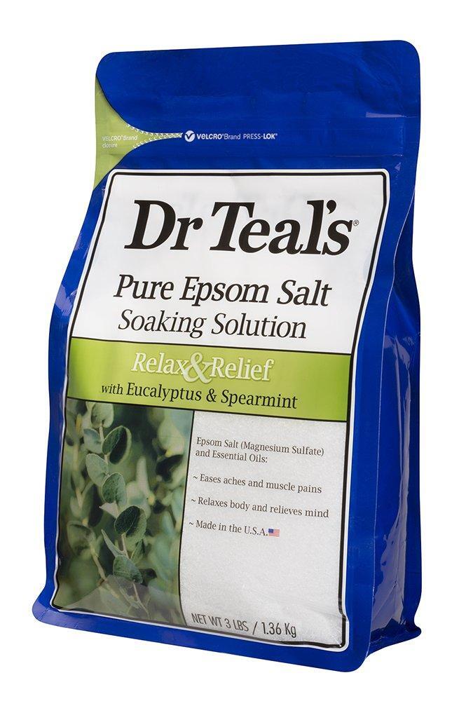 Dr Teal's Epsom Salt Soaking Solution, Relax & Relief, Eucalyptus and Spearmint,