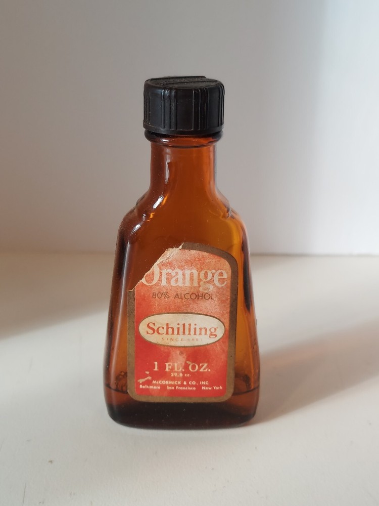Vintage Schilling Brand Orange Extract Bottle