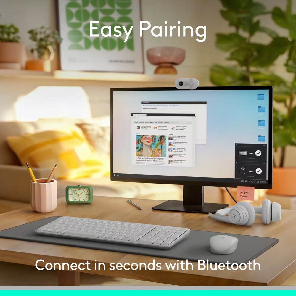 Logitech - MK250 Full-size Bluetooth Wireless Keyboard and Mouse Combo for Wi...