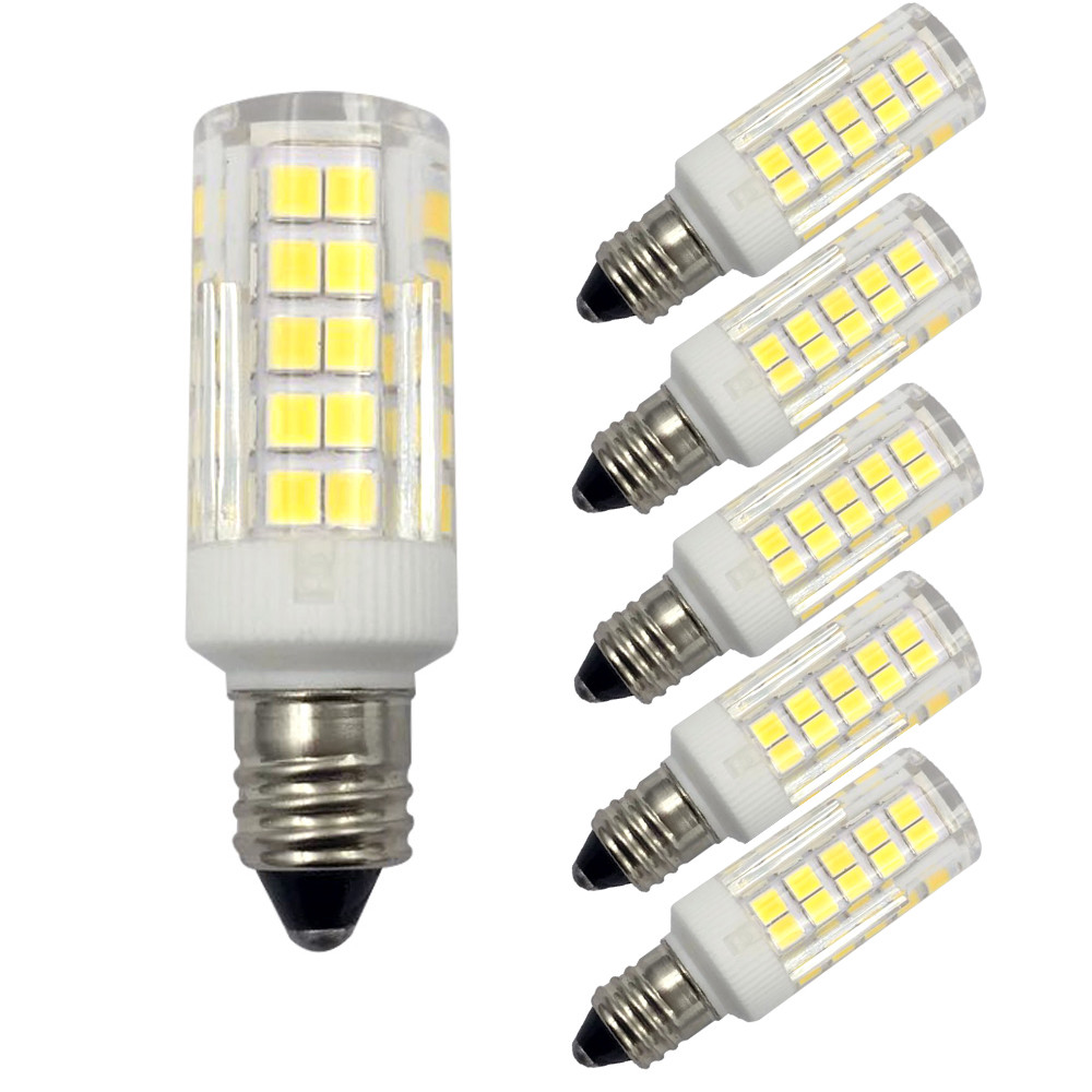 6pcs E11 Mini Base Led Light Bulb 64-2835SMD 5W 110V Ceramics Light Daylight H