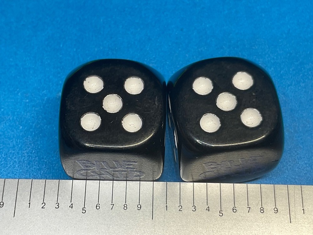 PAIR ROUNDED EDGE BLUE CHIP DICE———Z-Z
