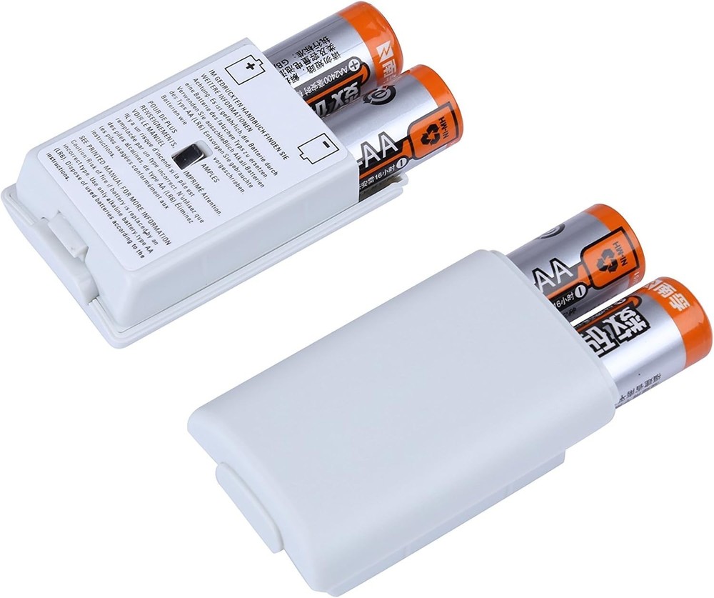 Rechargeable White Battery Pack Covers for Xbox 360 Controller - 2 Count