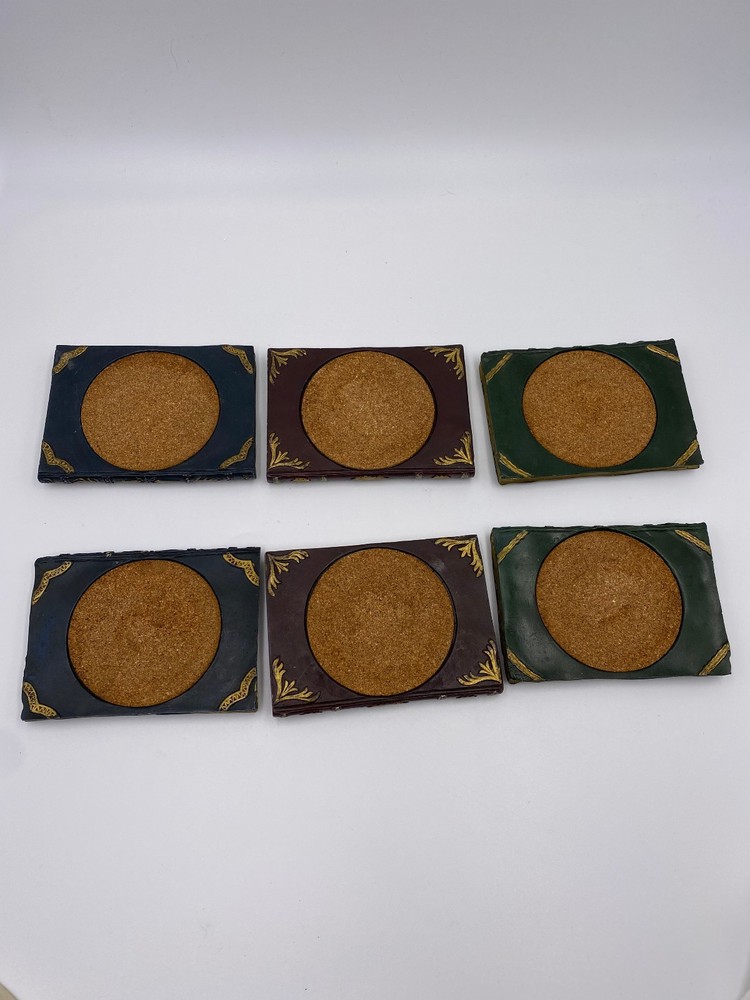 Decorative Resin Cork Library Coaster Set