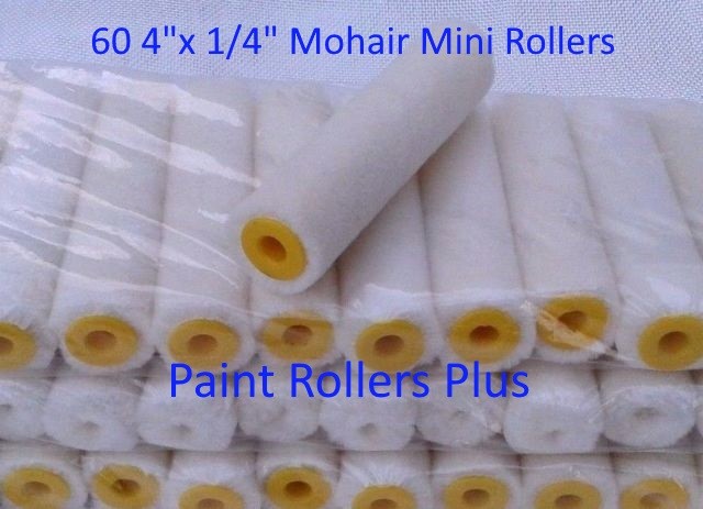 60 Mohair Mini Paint Rollers 4" x 1/4"