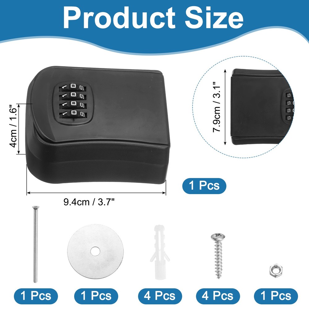 Wall Mount Key Lock Box Digit Combination Lockbox