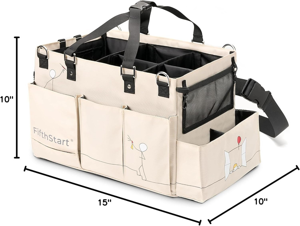 Multiuse Cleaning Caddy - Adjustable Straps & Caddy Organizer with Handle - Mesh