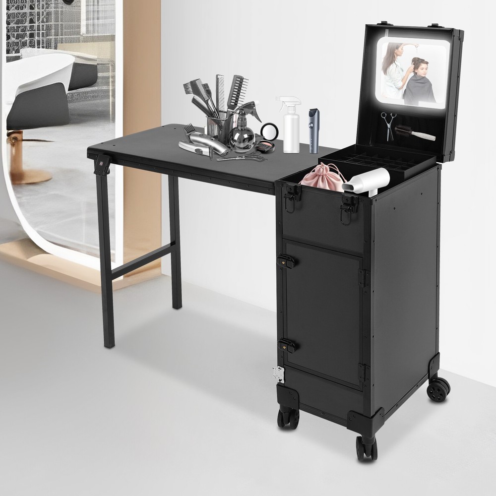 Professional Rolling Makeup Train Case Cosmetic Trolley Makeup Storage Organizer