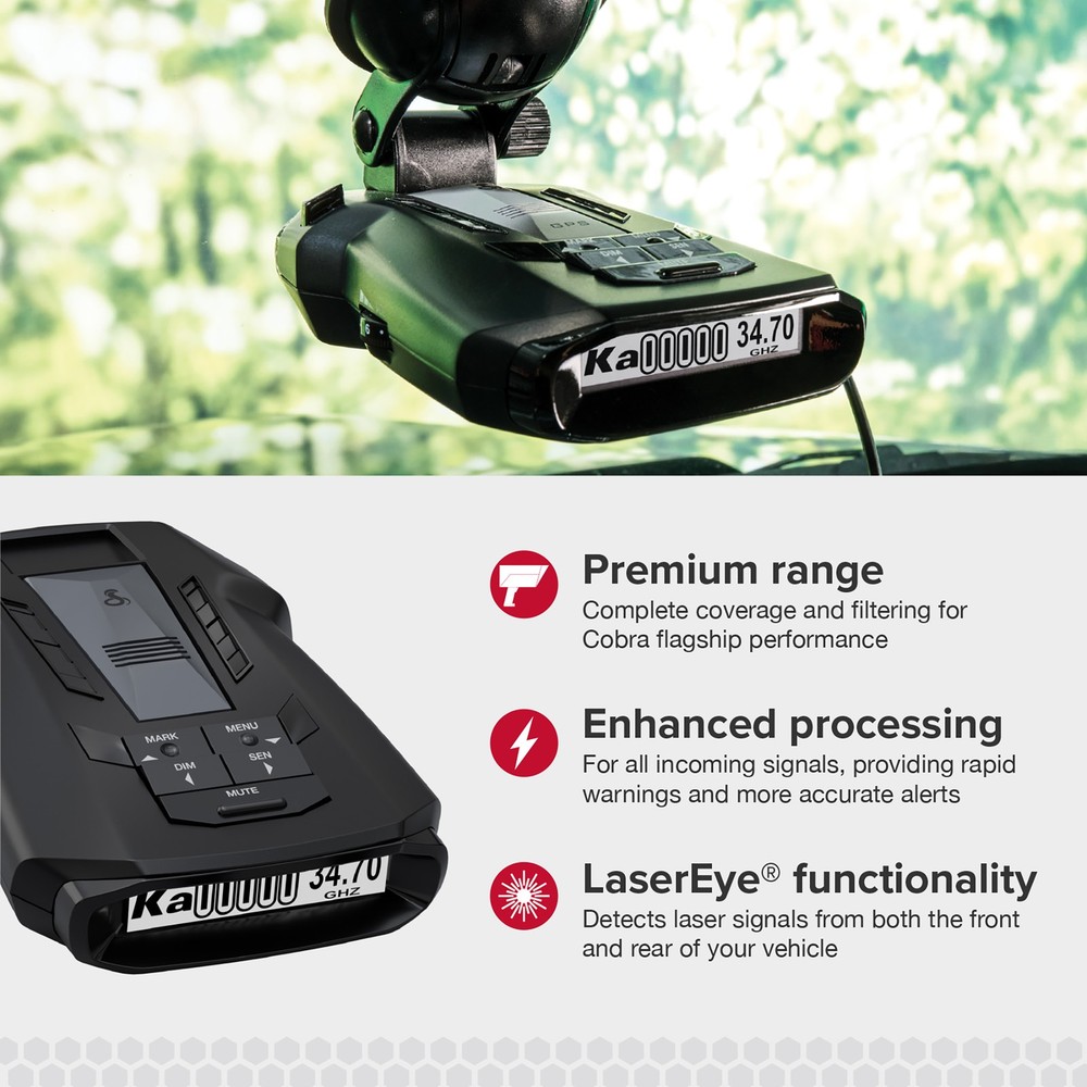 Laser Radar Detector Long Range False Alert Filter Display