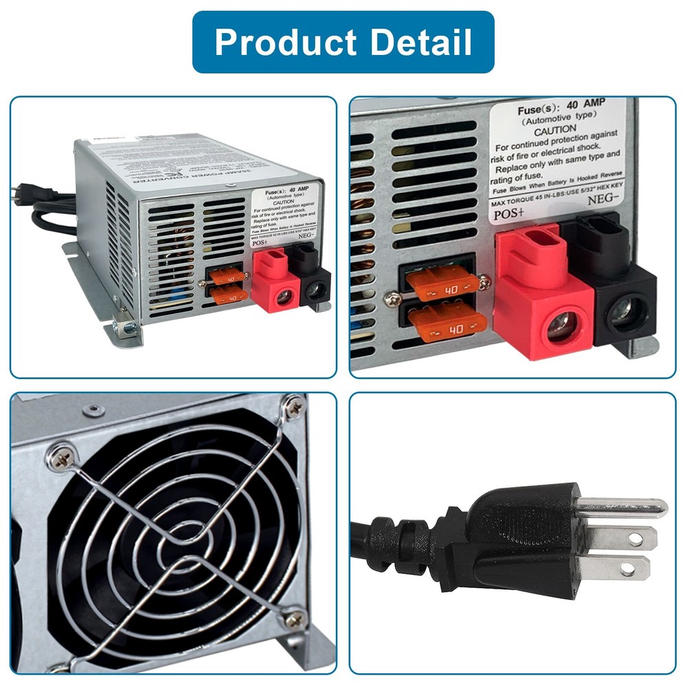 WF-9845 45 Amp Deck Mount Converter/Charger Replace for RV Trailer 9800 Series