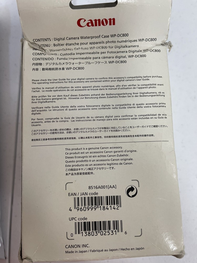 Canon Waterproof Camera Case WP-DC800 With Box