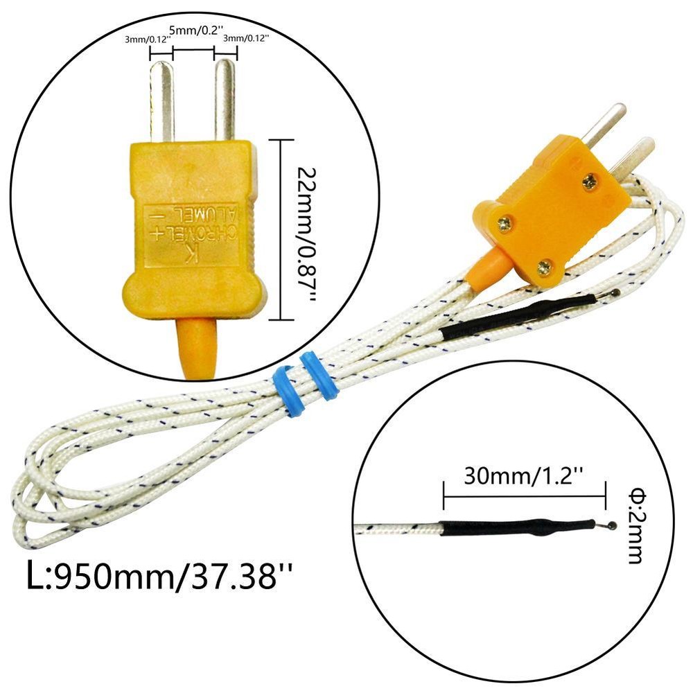 aidetek K-Type Thermocouple Wire Digital Thermometer Temperature Sensor Probe