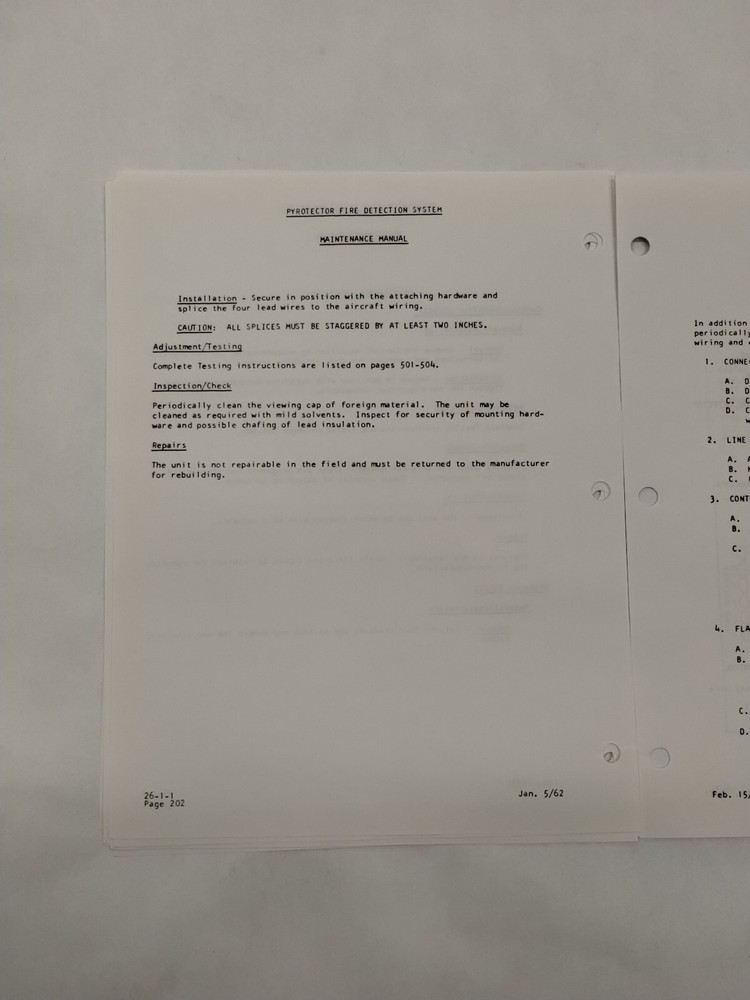 Chloride Pyrotector Fire Detection System Maintenance Manual-Original