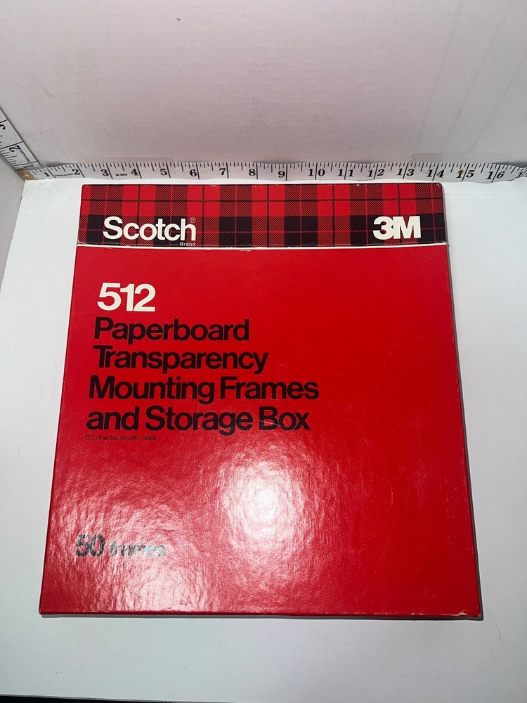 Scotch 3M 512 Paperboard Transparency Mounting Frames & Storage Box - 35 Frames!