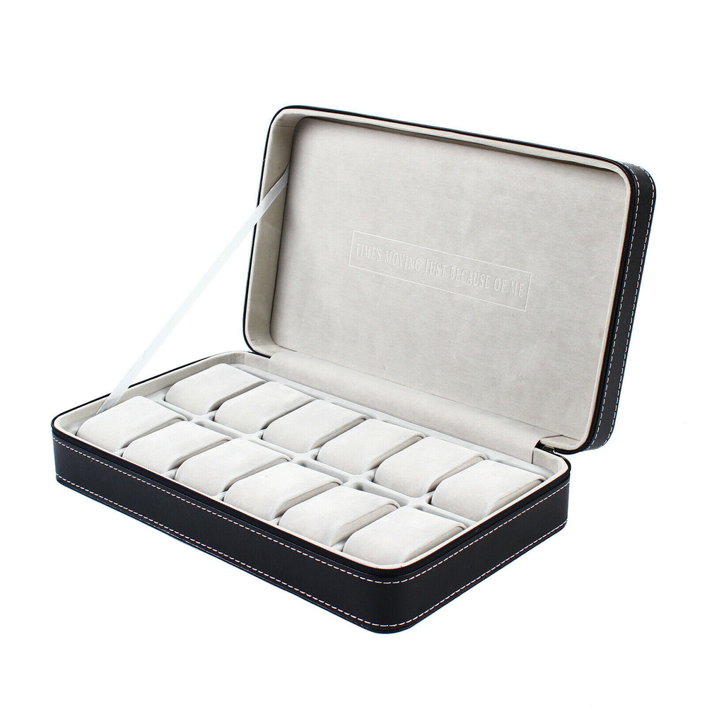New Multiple Sizes Watch Display Case Storage Box Case | Leather Rounded Corner