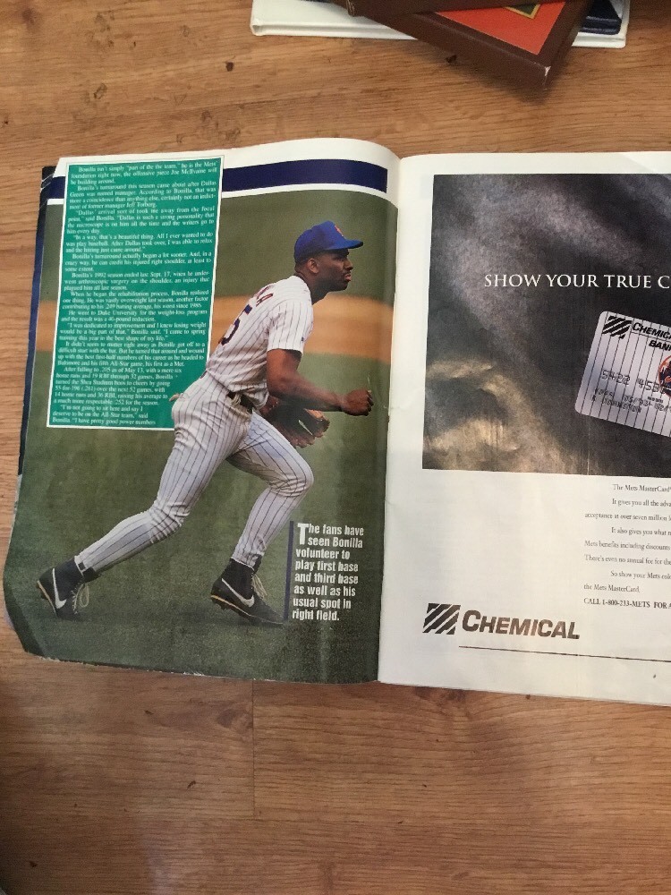 1993 New York Mets vs Atlanta Braves Program/Score Book