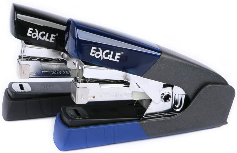 Eagle Premium Stapler Low Force Flat Clinch 30 Sheet Capacity Black