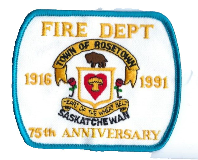 *RARE* Rosetown SA Saskatchewan, CANADA Fire Dept. 75th ANNIVERSARY patch