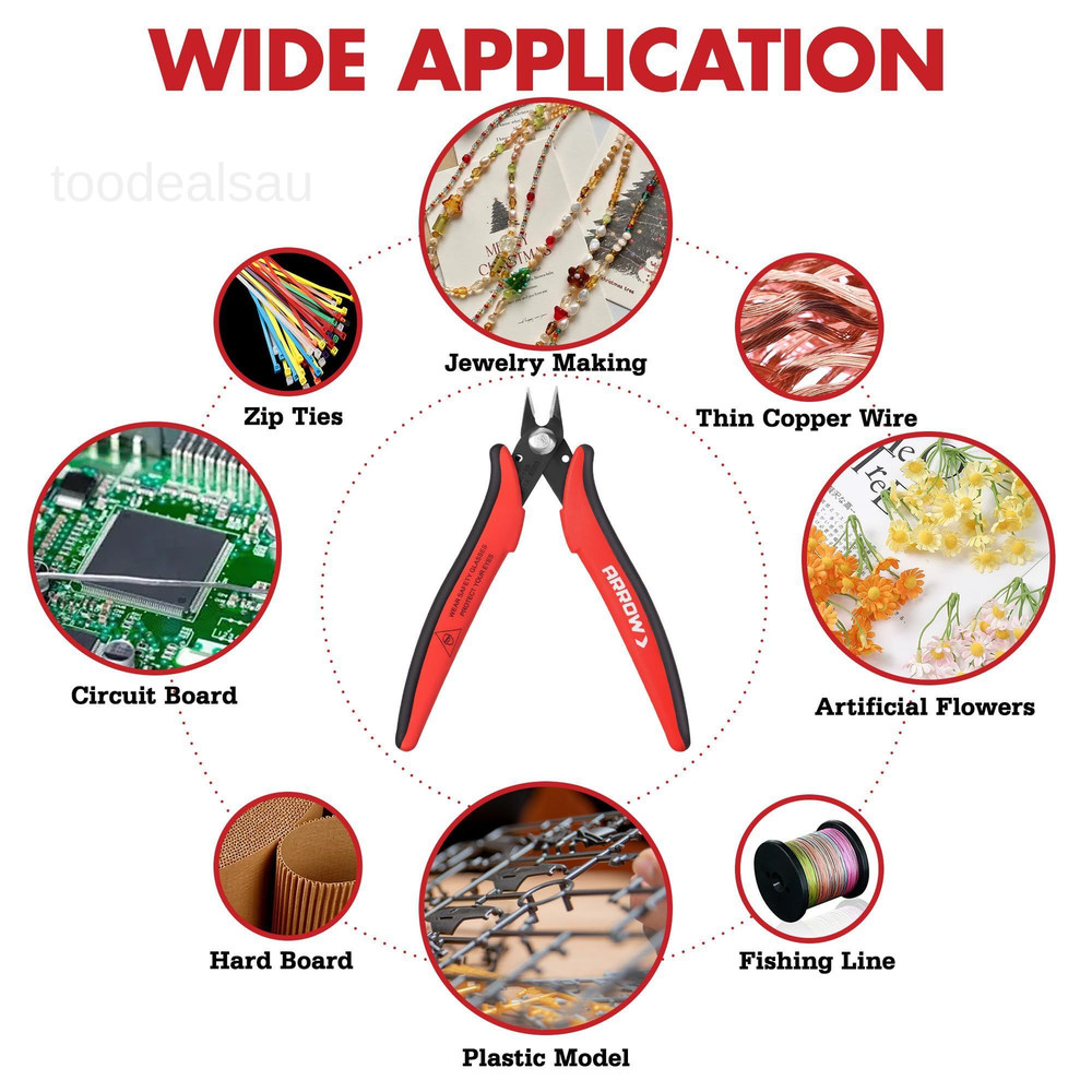 Micro Wire Cutters, 5" Precision Flush Cutters with Streamlined Red