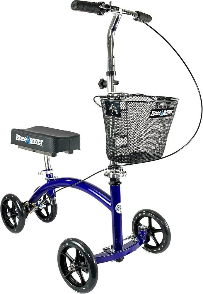 Knee Walker Scooter Blue Steerable Foldable Mobility Aid