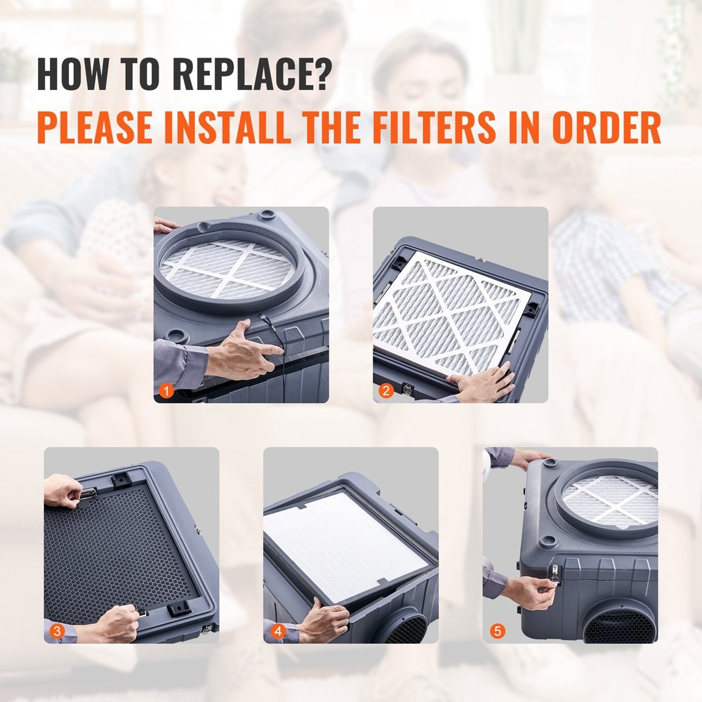 Protective Pre Filters, 5 Pack, 15.75'' x 15.75'' Air Filter Replacement, High-e
