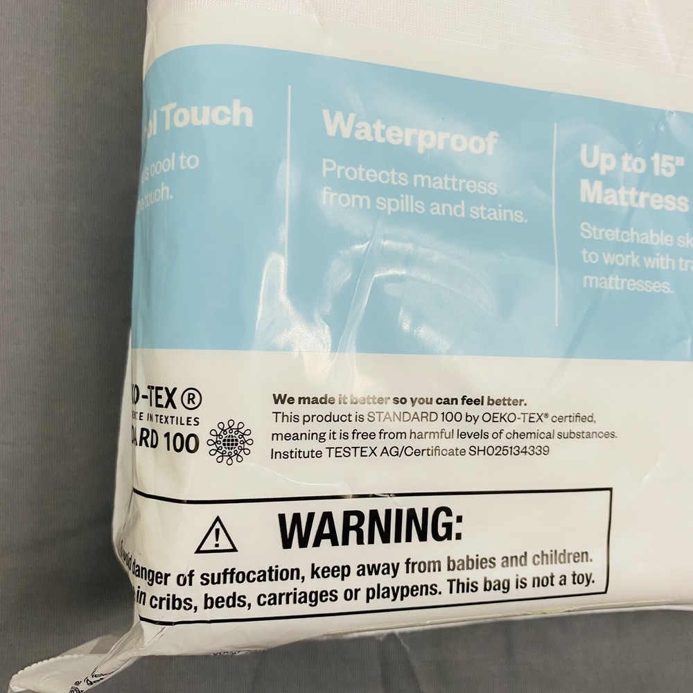 Full Cooling Mattress Protector - Room Essentials~Waterproof~15" Depth NEW