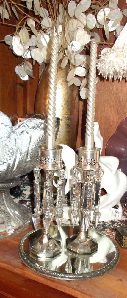Fabulous Victorian Silver Candle Stick Toppers (2)