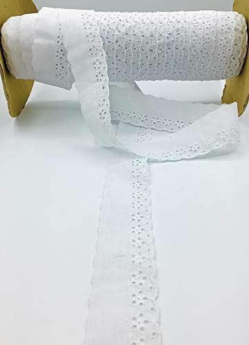 Trimplace White 1-1/2" Eyelet Edge - 18 Yards