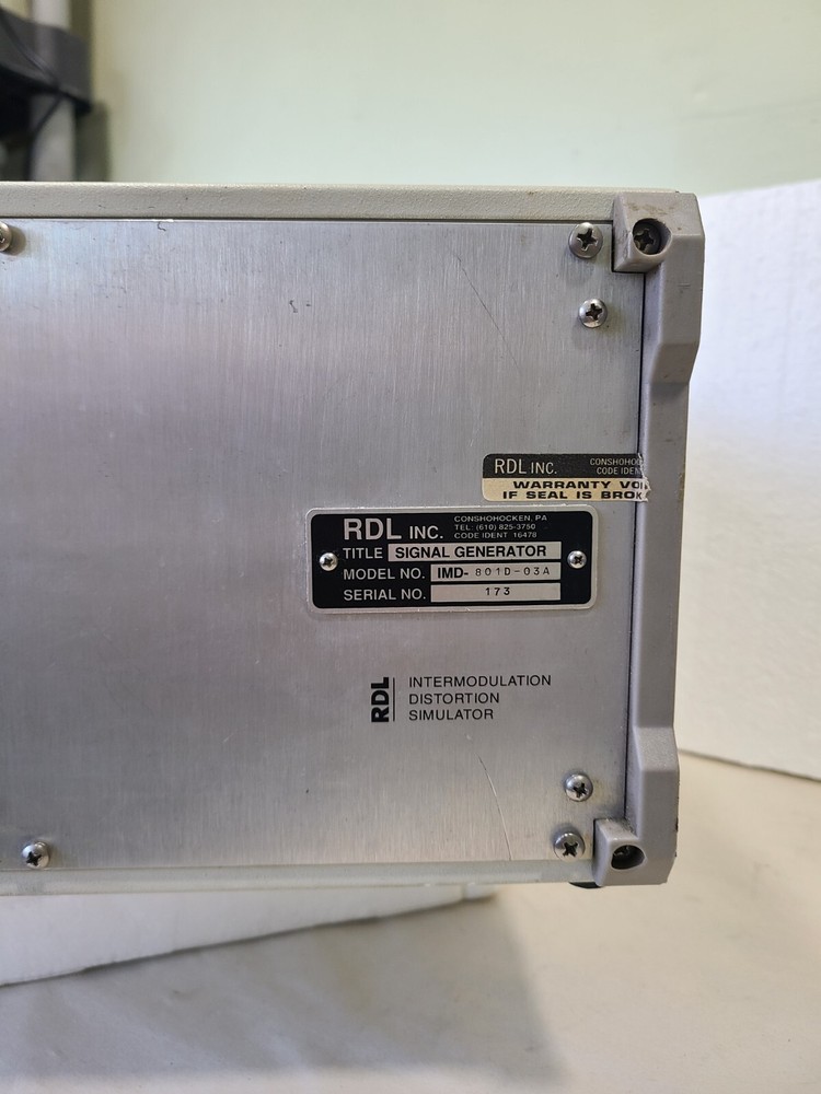 RDL IMD801D-03A Intermodulation Distortion Simulator, Powers ON, AS IS For Parts