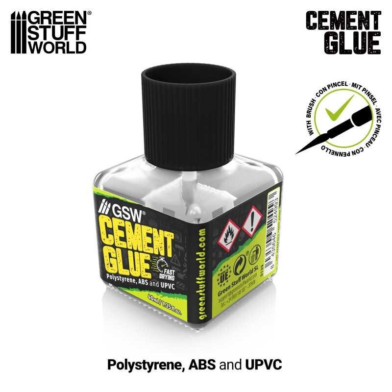 Cement glue for plastics 40ml - polystyrene, ABS, plasticard, and HIPS