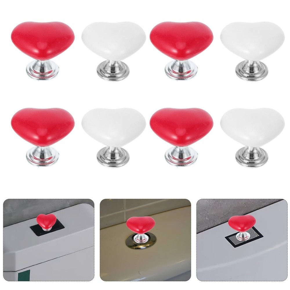 20 PCS Toilet Button Pusher Flusher Replacement Heart Shaped Handle