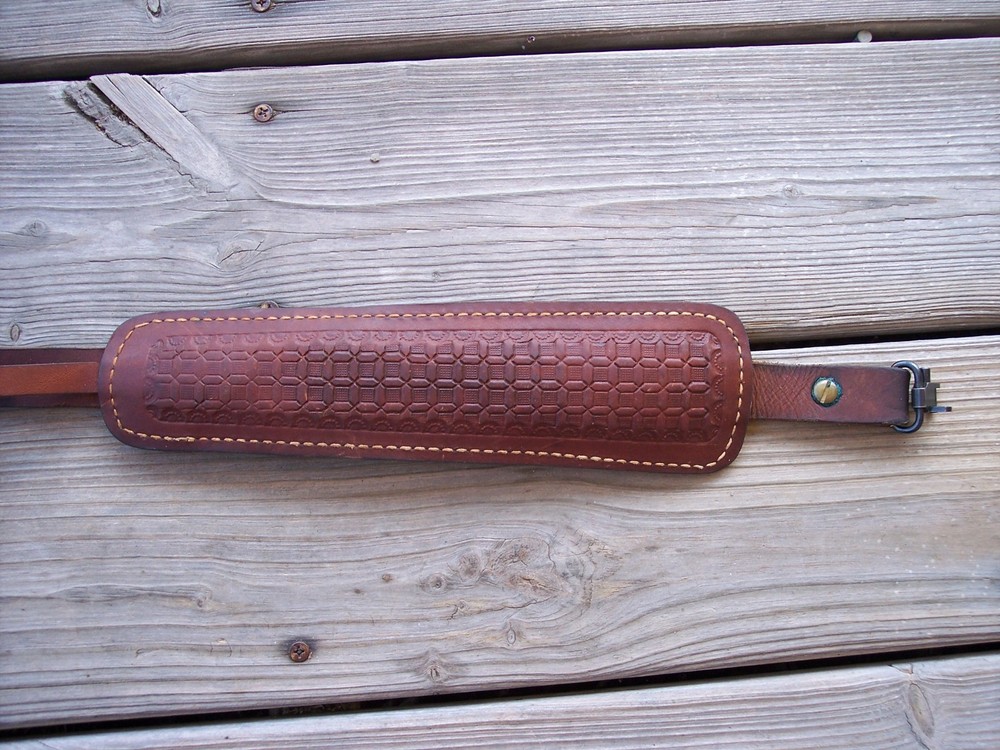 Leather Rifle Padded Cobra Sling W/Swivels ~Hunter~