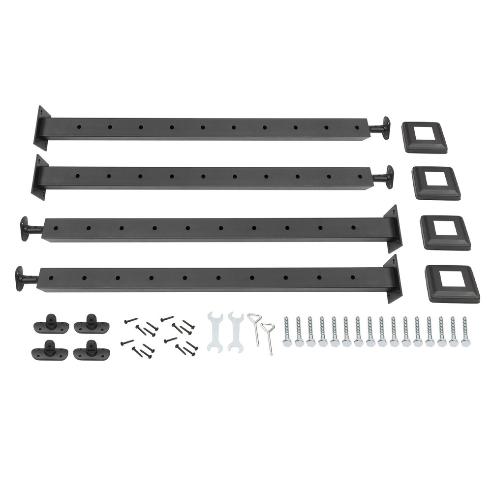 Black 4pcs Cable Railing Post 36"x2"x2" Level Drilled Post Stainless Steel Black