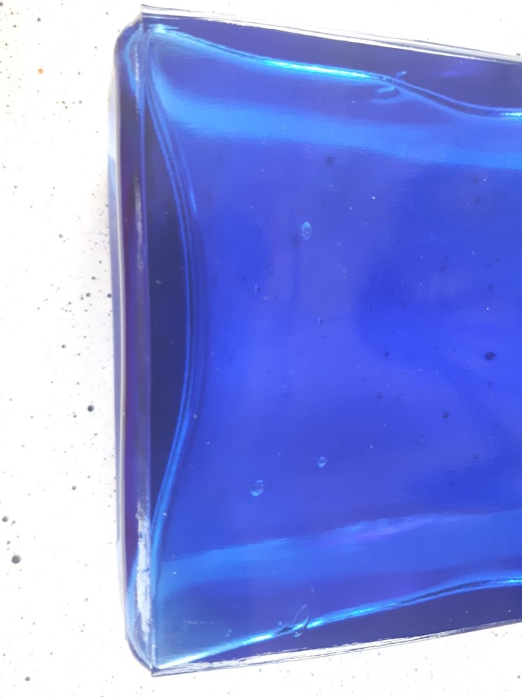 Blue Cobalt Glass Bottle Square Rectangular Vintage