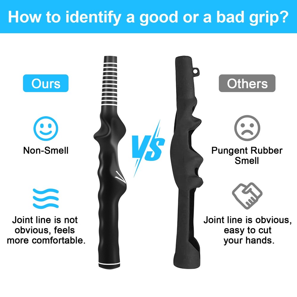 2 Pcs Right-Hand Golf Swing Training Grip Aid Standard Teaching Warm Up Trainer