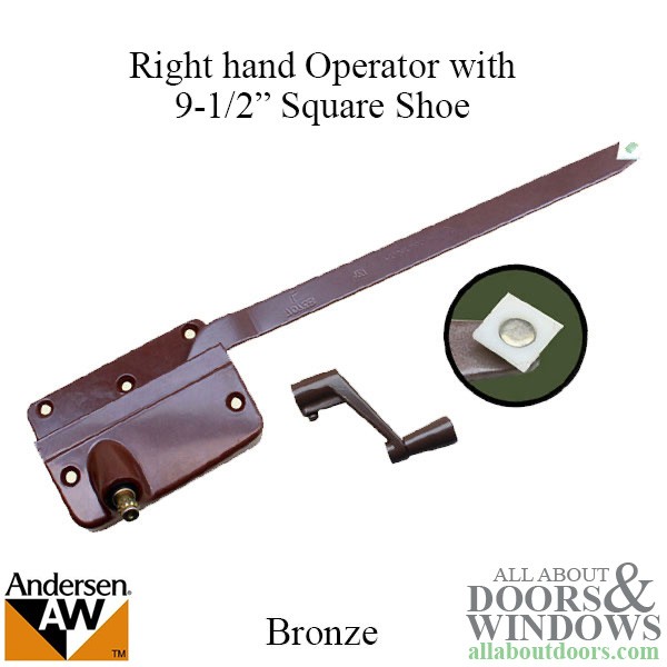 Andersen Window Operator With Handle 9.5 Inch Arm Right Handed Operator