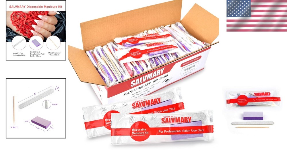 Professional Disposable Nail Kit, 100 Sets